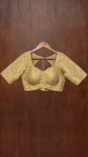 Half Sleeve Golden Boutique Blouse - House of Nepal