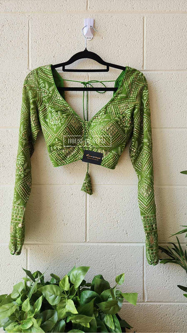 Full Sleeve Green Boutique Blouse - House of Nepal