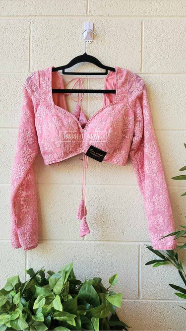 Full Sleeve Baby-Pink Boutique Blouse - House of Nepal