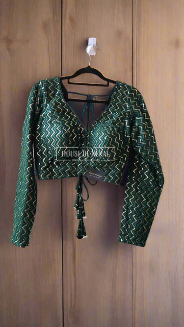 Full Sleeve Sequence Boutique Blouse - House of Nepal