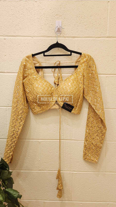 Golden Sequence Boutique Blouse - House of Nepal