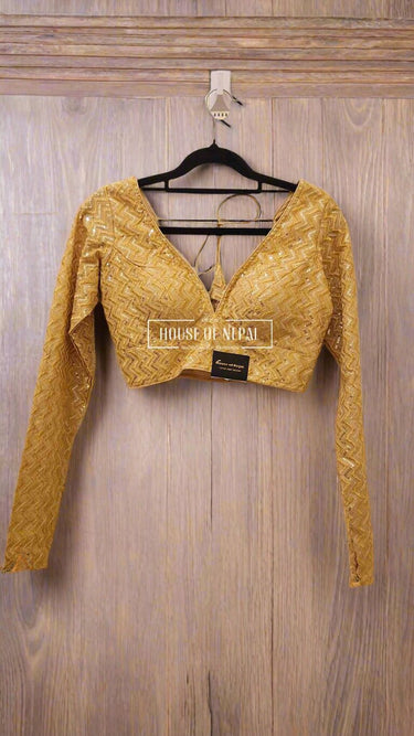 Golden Sequence Boutique Blouse - House of Nepal