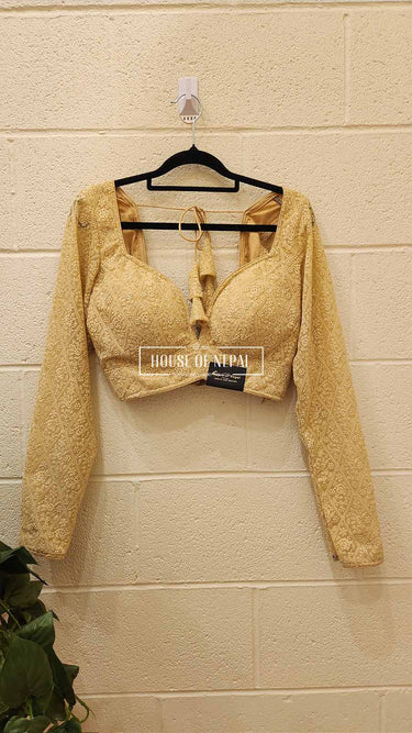 Full Sleeve Golden Boutique Blouse - House of Nepal