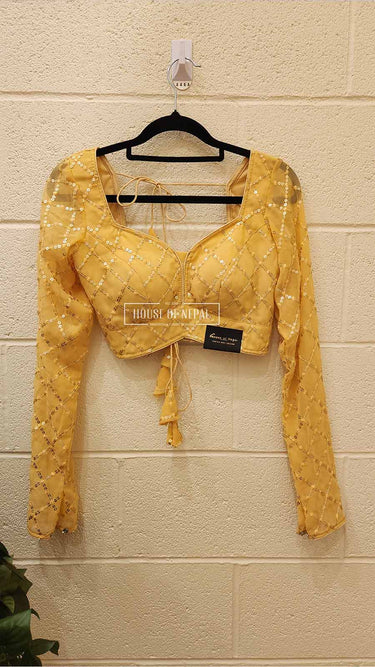 Full Sleeve Golden Boutique Blouse - House of Nepal