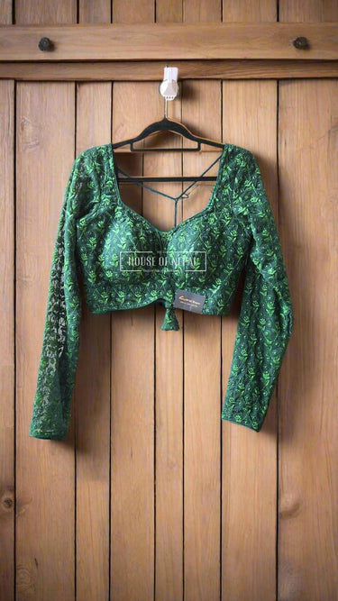 Full Sleeve Green Boutique Blouse - House of Nepal