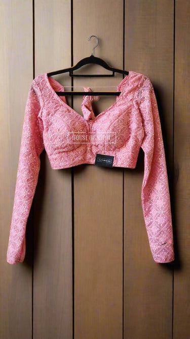 Full Sleeve Pink Boutique Blouse - House of Nepal