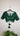 Green Sequin Half Sleeve Boutique Blouse Leaf Neck - House of Nepal