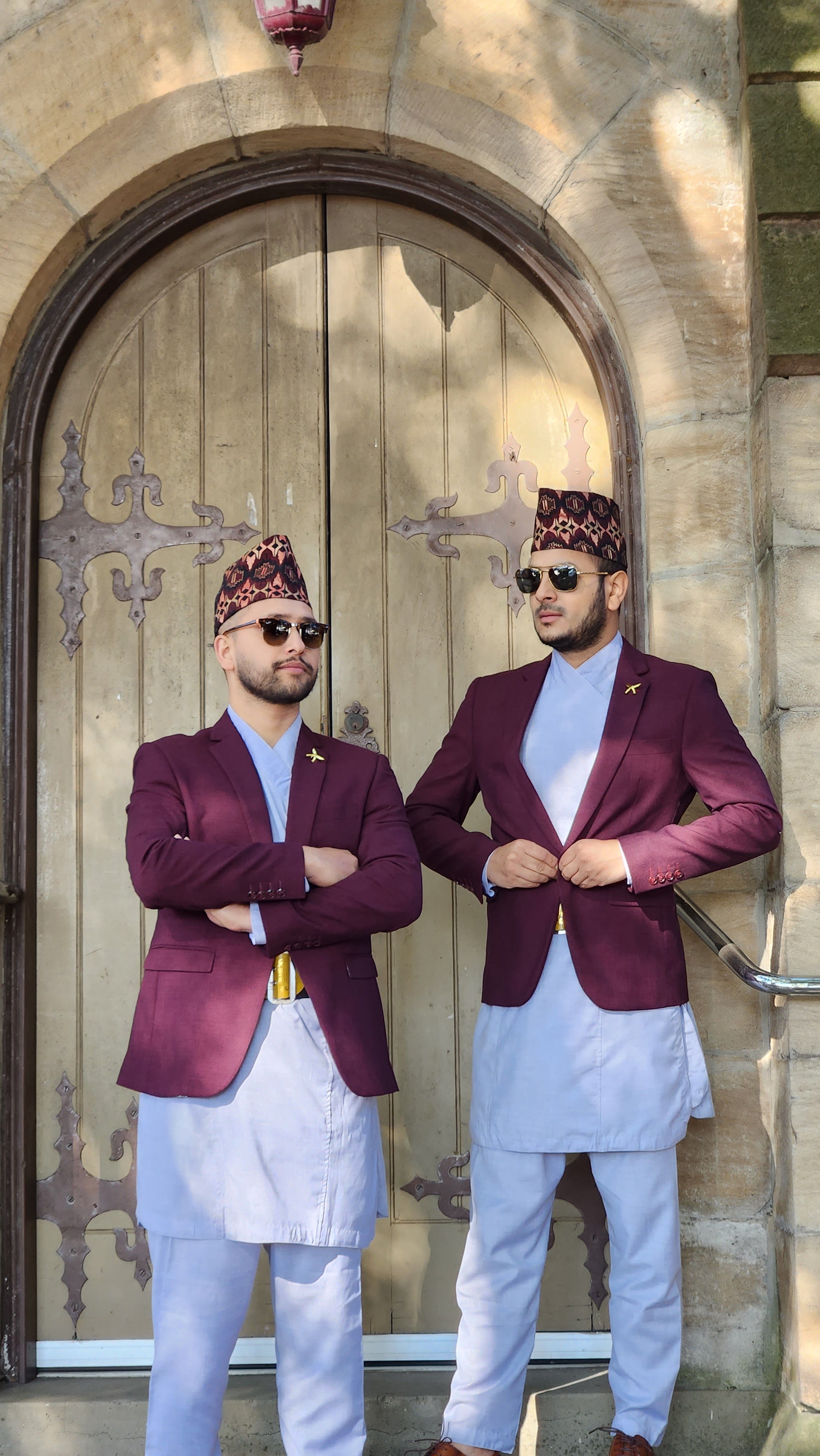 Men's Formal Ethnic Wear Men's Daura Surwal Traditional Nepali Formal Wear In Pure Cotton With Embroidery (Fuchsia, Large) Traditional Nepali Men's Wear Men's Formal Ethnic Wear Men's Daura Surwal Traditional Nepali Formal Wear In Pure Cotton With Embroidery (Fuchsia, Large) Traditional Nepali Men's Wear