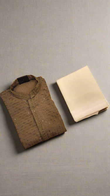 Chikankari Rayon Kurta with Pajama in Moss Green Spade - House of Nepal