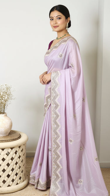 Pure Crepe Silk with Hand Embroidery - House of Nepal