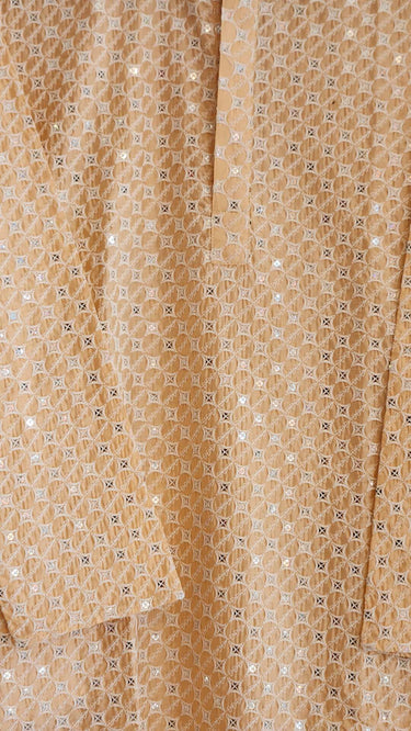 Chikankari Mens Kurta in Peach