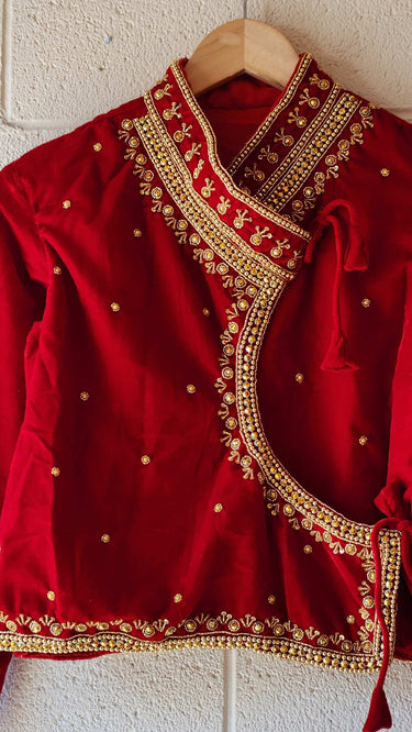 Red Velvet Chaubandi Boutique Blouse