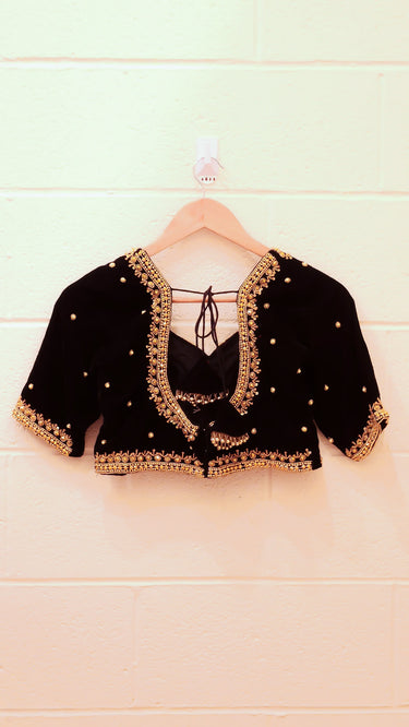 Black Velvet Handwork Boutique Blouse