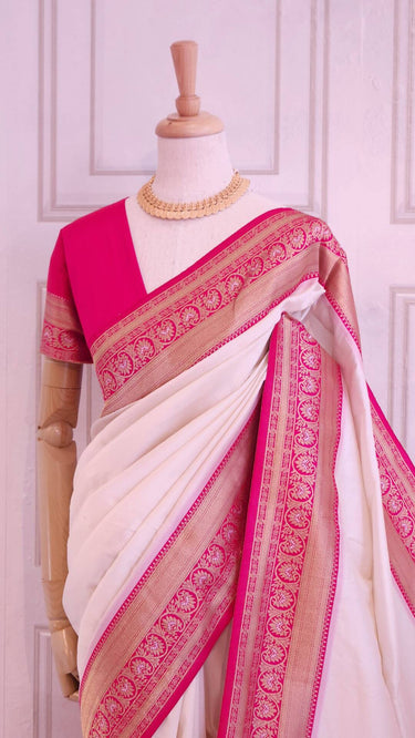 Silk Border Pallu Saree in Dual Color