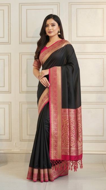 Silk Border Pallu Saree in Dual Color