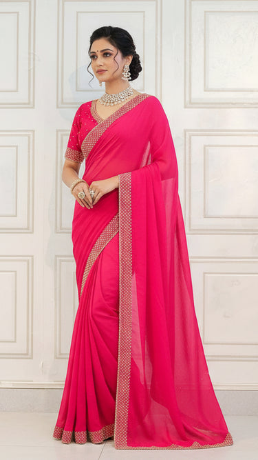 Shine Chiffon Border Saree