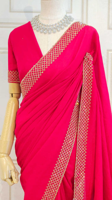 Shine Chiffon Border Saree