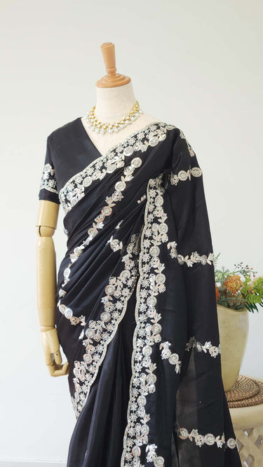 Satin Pita Work Saree