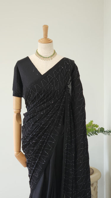 Satin Swarovski Handwork Saree