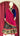 Girls Blue and Red Velvet Ethnic Lehenga with Handwork