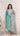 Aqua Kurti Set with Floral Shawl