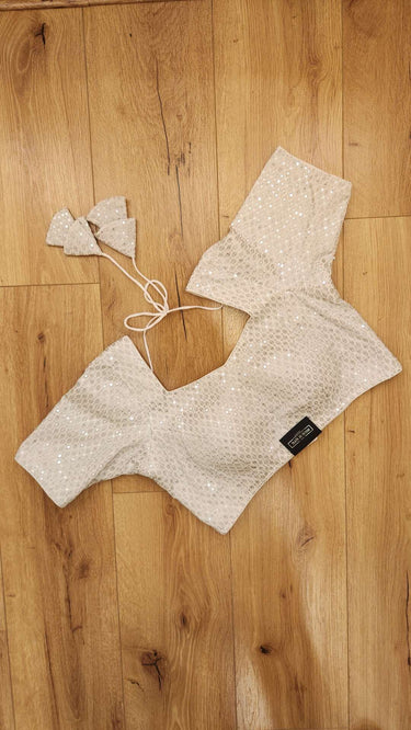 White half sleeve sequin work Blouse elsa