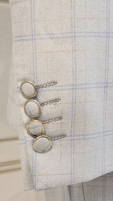 Mens Plaid Suit in Light Blue