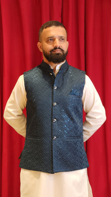 Malai Silk Resham Nehru Jacket