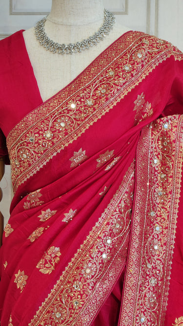 Dola Silk Saree with Handwork
