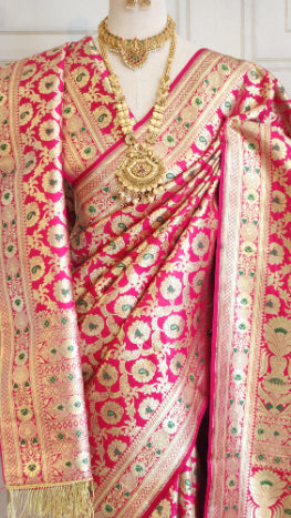 Pink Banarasi Saree