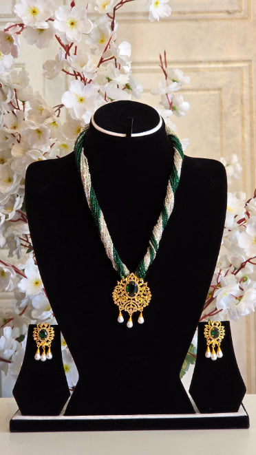 Chiffon pote with Hydro Crystal gold imitation Pendent Misha