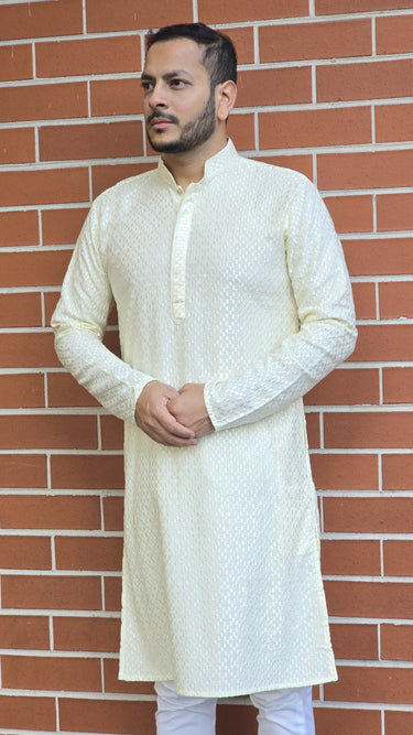 Mens Rayon Kurta In Cream