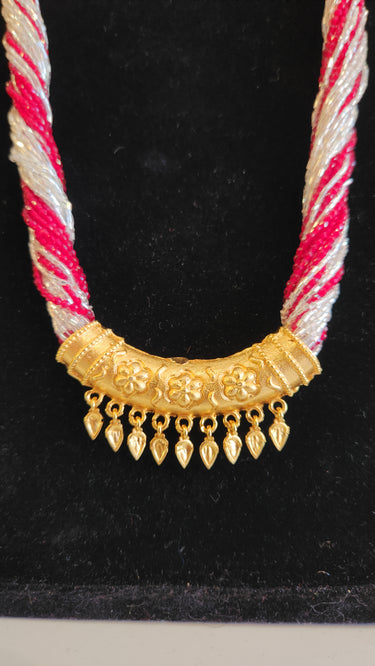 Chiffon pote with Hydro Crystal Gold Plated C Tilhari