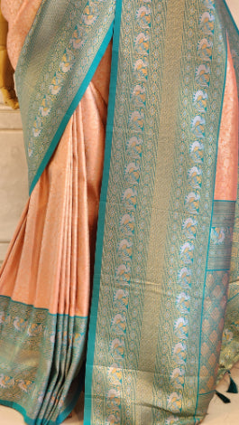 Chinnon Silk Saree with Contrast Border