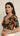 Multicolor Half Sleeve Paisley Blouse in Black Base