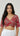 Multicolor Half Sleeve Blouse in Red Base
