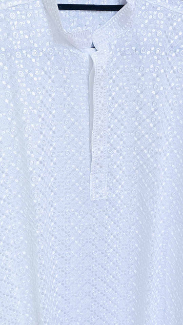 Mens Rayon Kurta In White