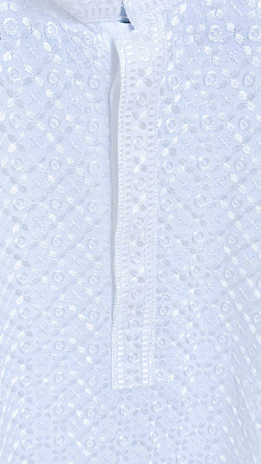 Mens Rayon Kurta In White