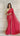 Red metal work fendi saree