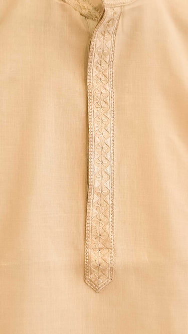Mens Cotton Kurta in Gold