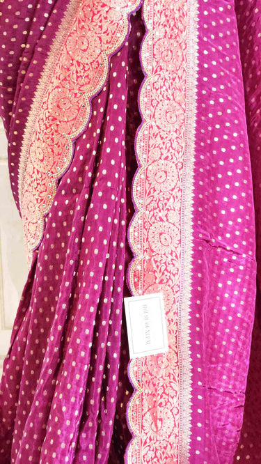Dual Shade Dola Butti Saree with Borderwork