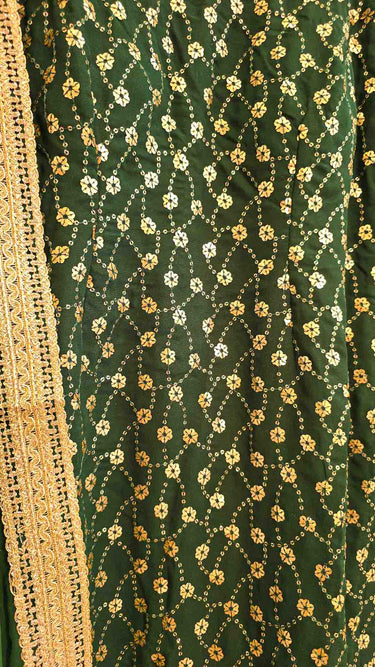 Bottle Green Sequin Sarara Suit