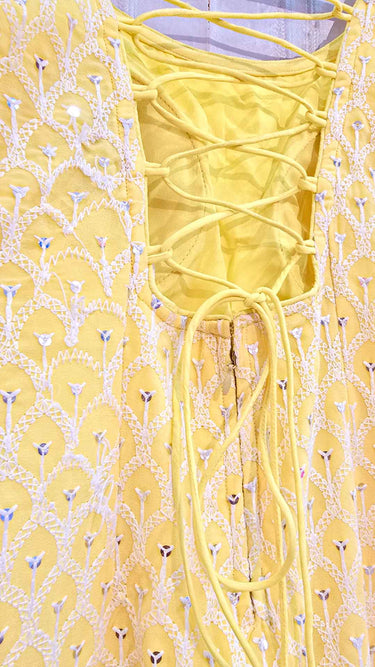 Mustard Yellow Chikankari Sarara Suit