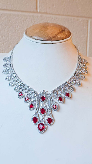 American Diamond Necklace with Earrings Tara