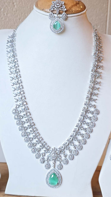 American Diamond Necklace with Earrings Rumi