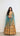 Yellow Figurine Position Print Lehenga with Aqua Green Shawl