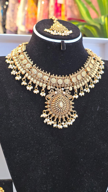 Brass Temple Jewellery Set Rajkumari