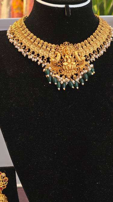 Brass Temple Necklace with Earrings Mrinal