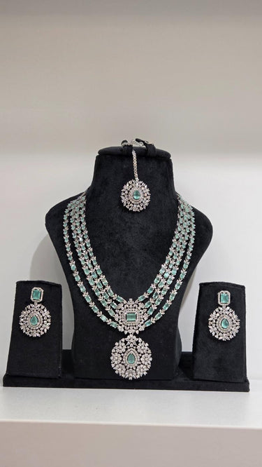 American Diamond Necklace with Earrings Royal