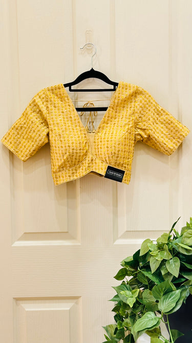 Half Sleeve Golden Embroidered Boutique Blouse - House of Nepal